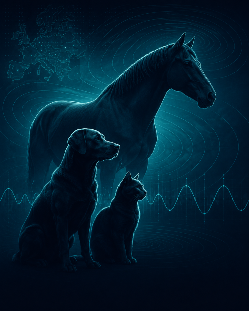 Illustratie van PEMF-informatie voor hond,kat en paard